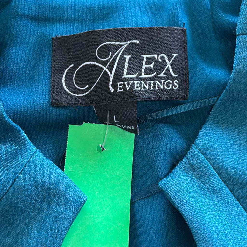 Alex Evenings Women's Asymmetrical Wrap Blouse - Teal