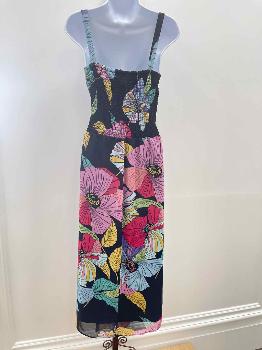 Robbie Bee Women's Printed Faux Sarong MIDI Dress - Navy Multi