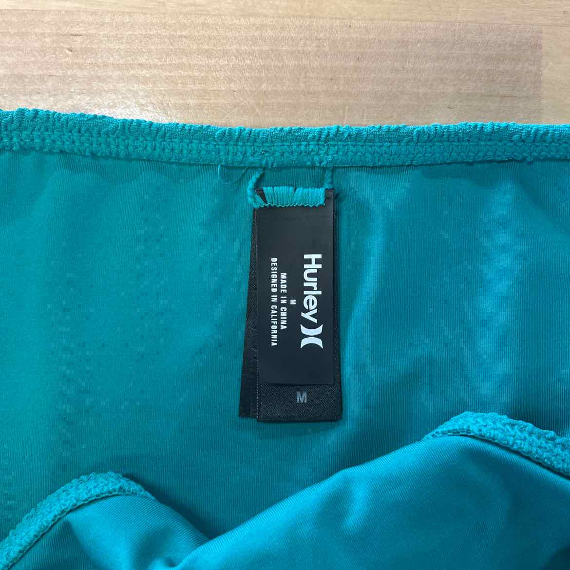 Hurley Size M Green Ribbed New Swimsuit Bottom