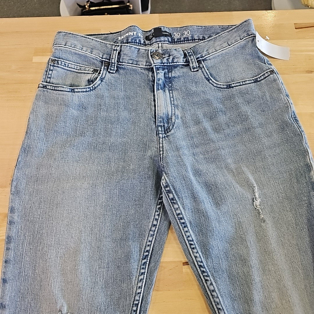 I.n.c. International Concepts Men's Light Wash Skinny Ripped Jeans