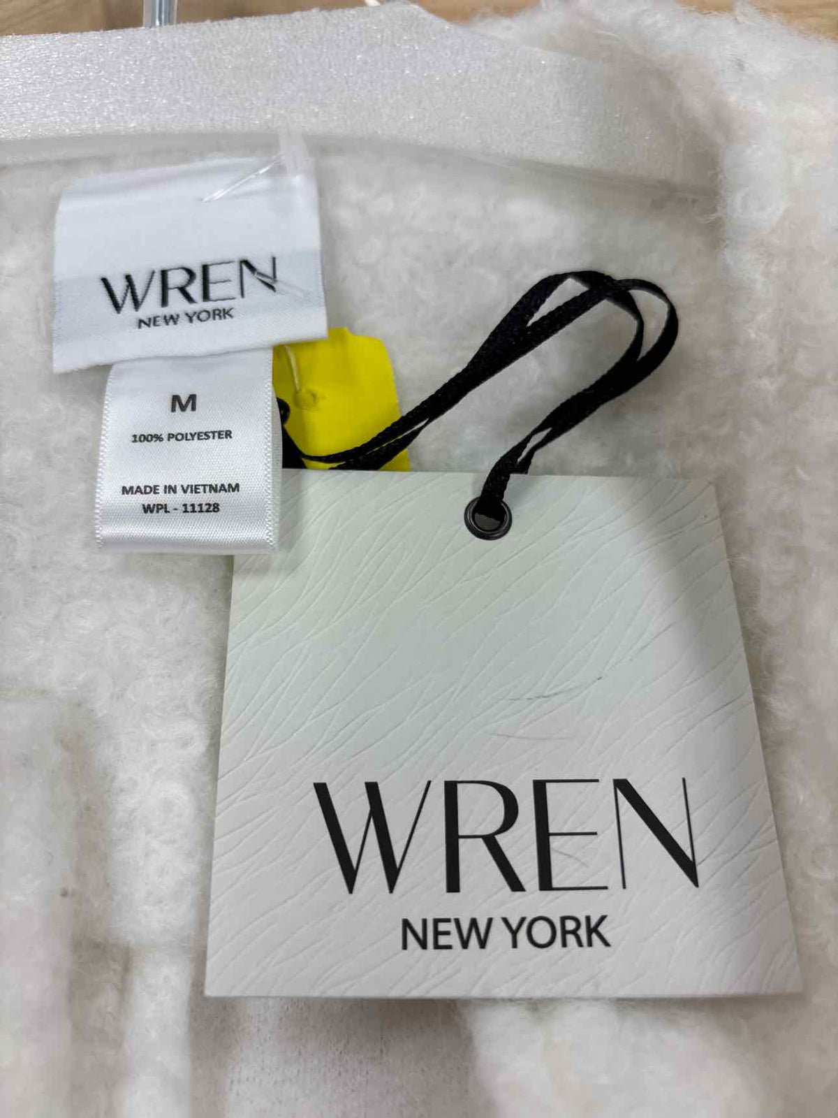 Wren New York Size M White Open Front Boucle New Coat