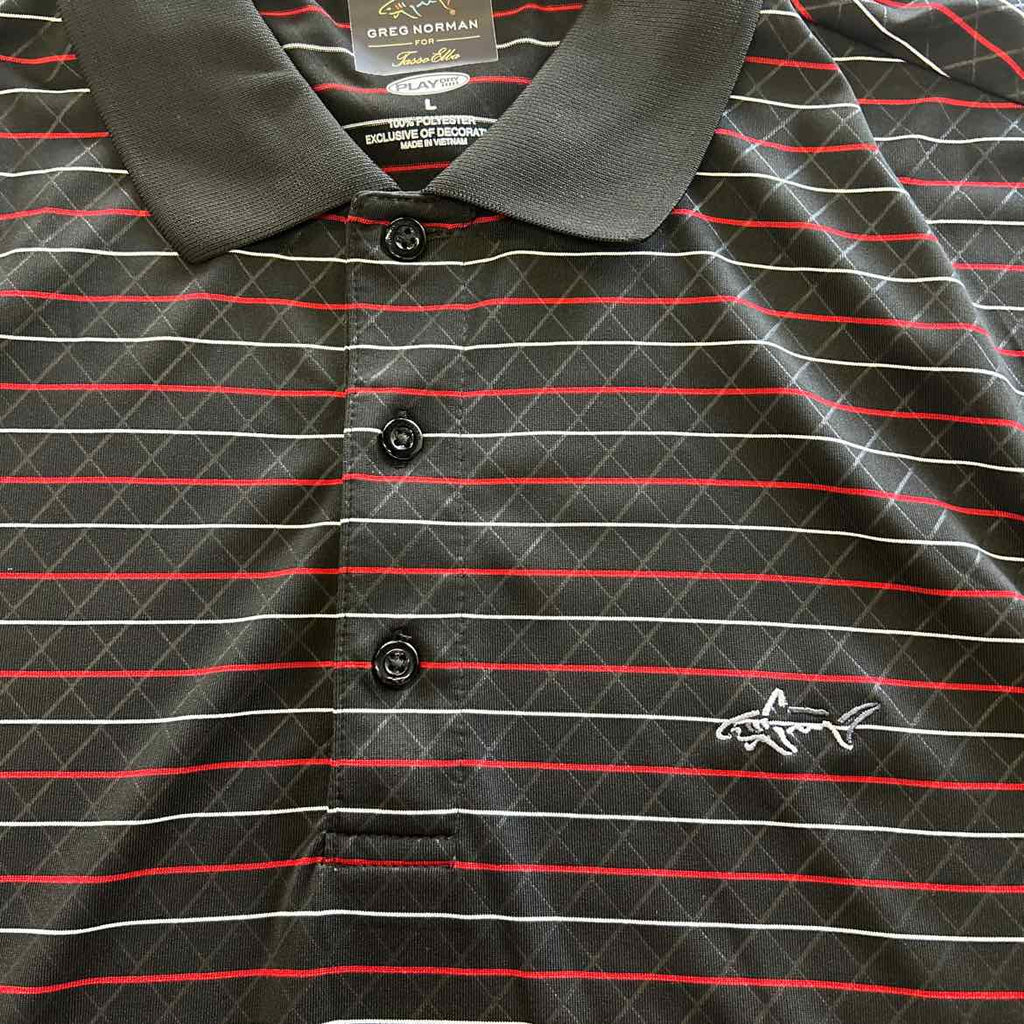 Greg Norman Size L Black/Red Preloved MENS Polo