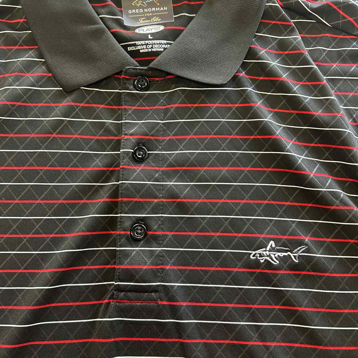 Greg Norman Size L Black/Red Preloved MENS Polo