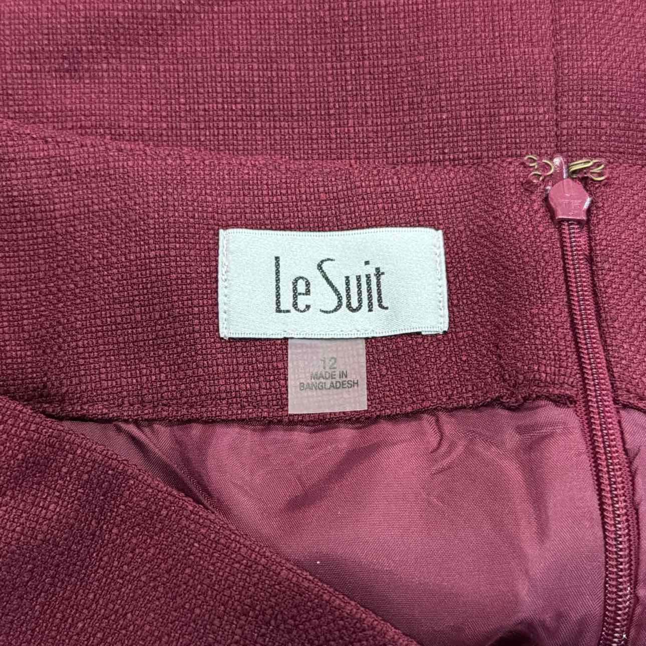 Le Suit Size 12 Burgandy New 2 pc Dress Set