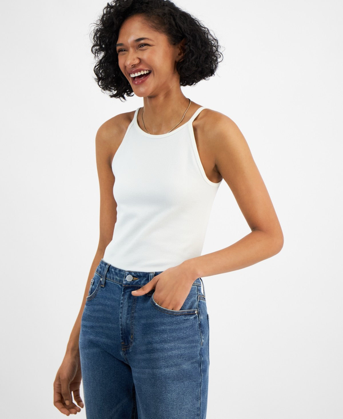 Self Esteem Juniors' Ribbed Halter-Neck Bodysuit
