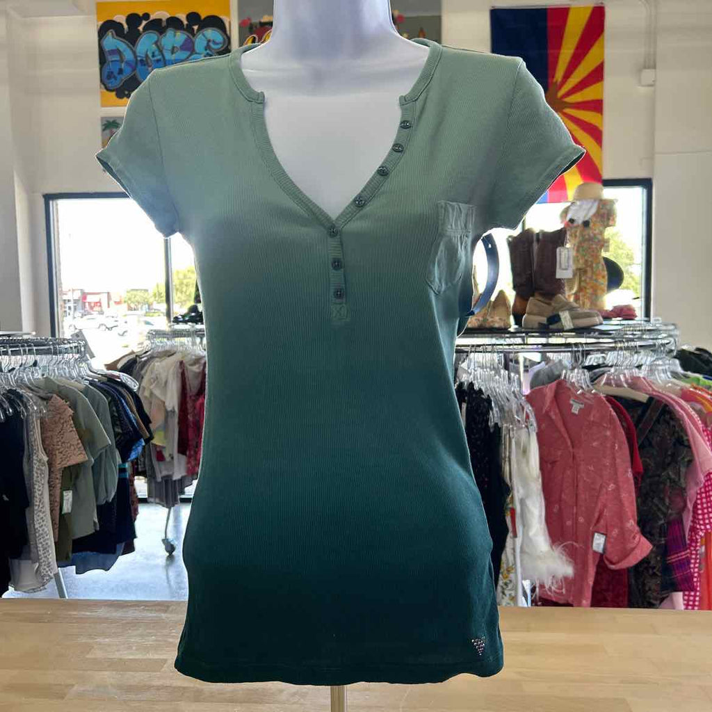 Guess Size XS Green Preloved T-Shirt SS