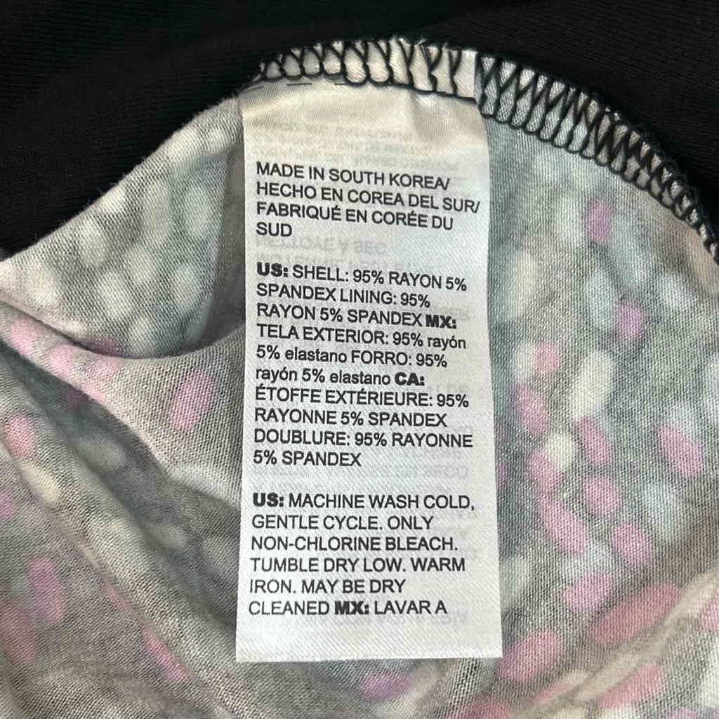 Chico's Size 2 Black Purple Preloved Blouse LS