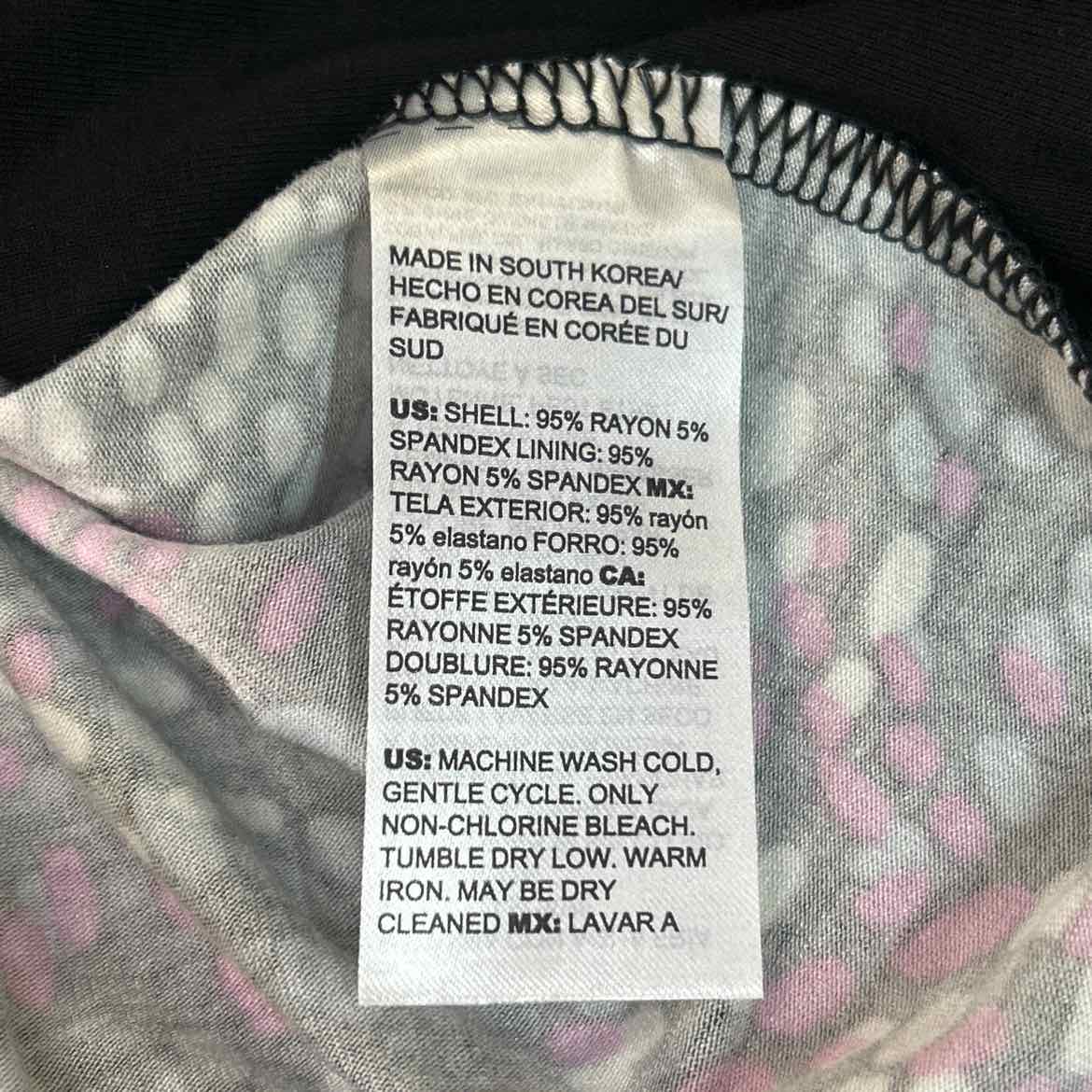 Chico's Size 2 Black Purple Preloved Blouse LS