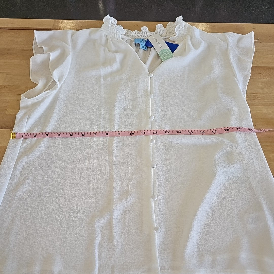 CeCe Size L White Blouse
