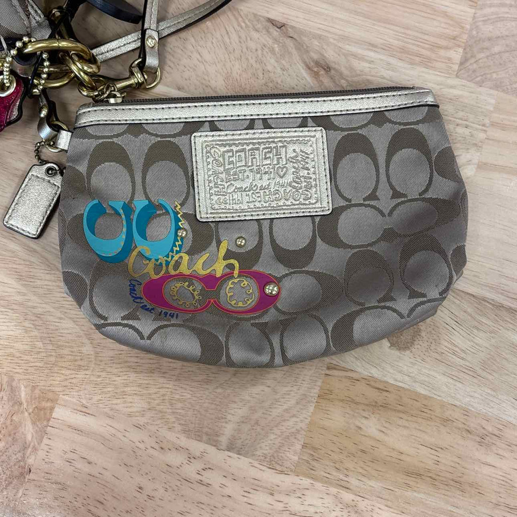 Coach gold print Preloved Handbag