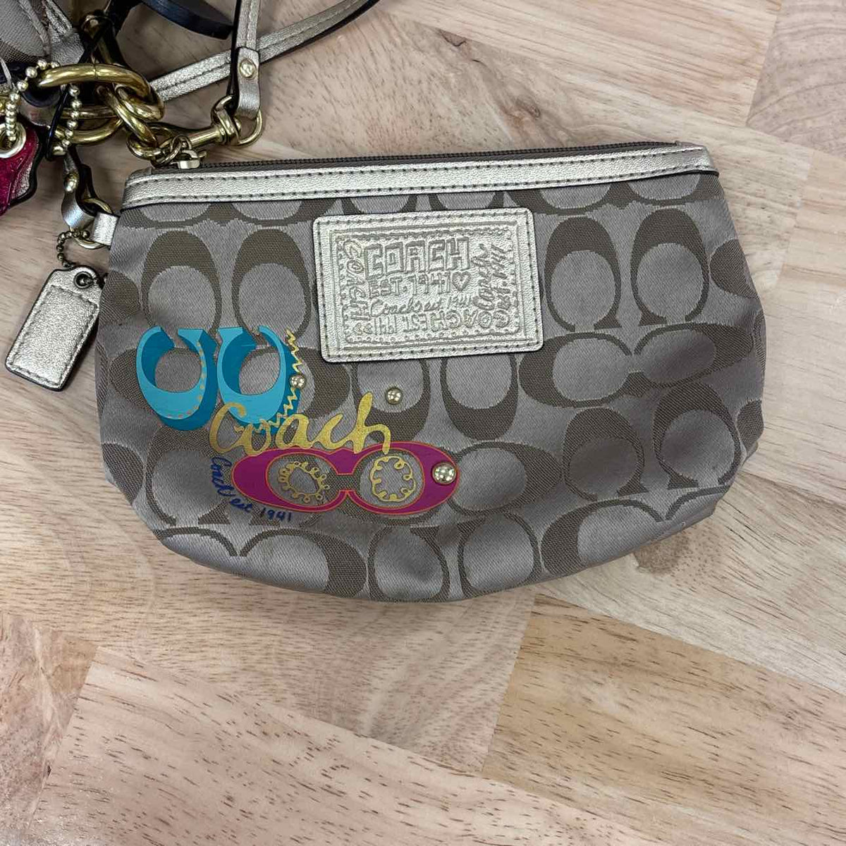 Coach gold print Preloved Handbag