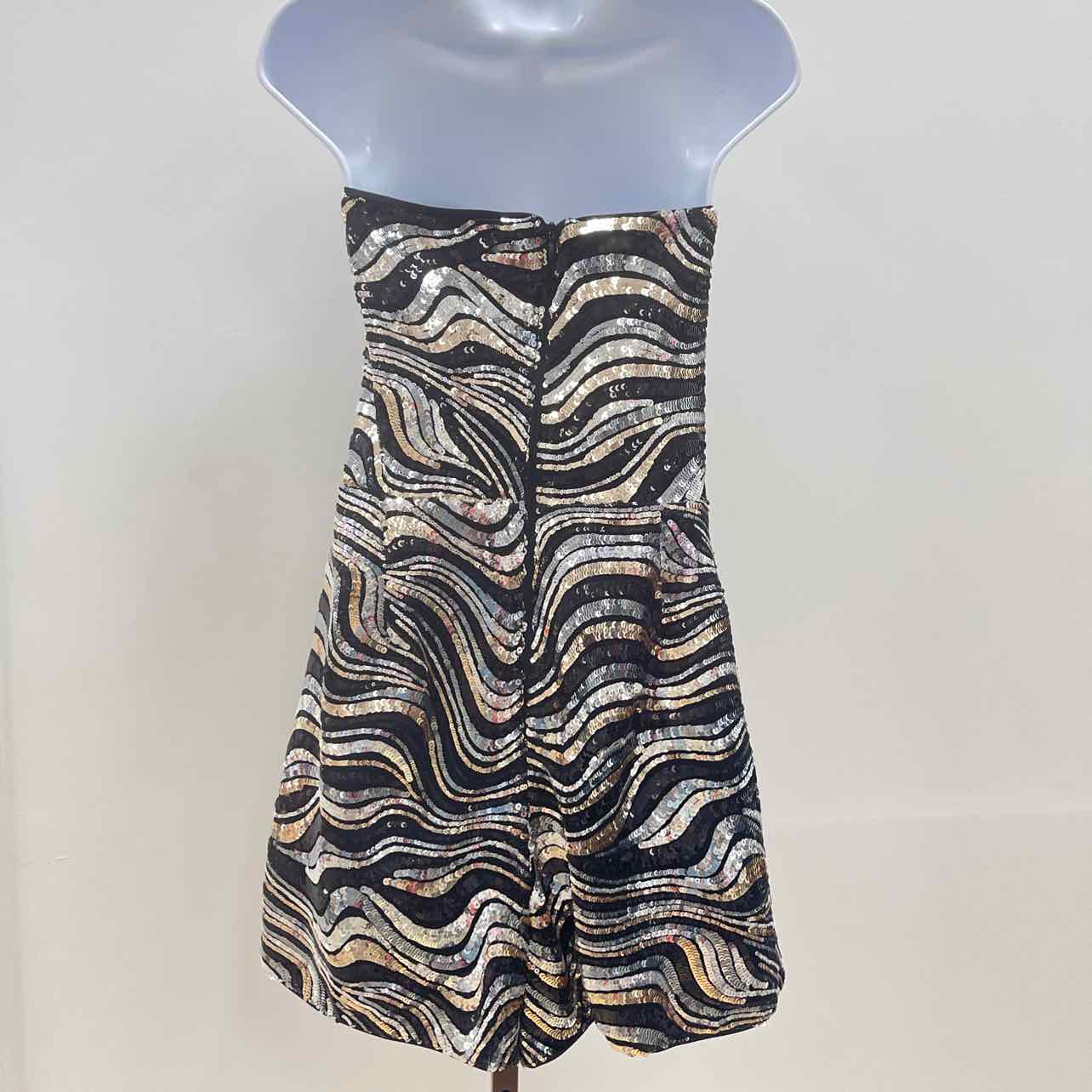 Guess Size XL Kahlo Sequined Strapless Romper