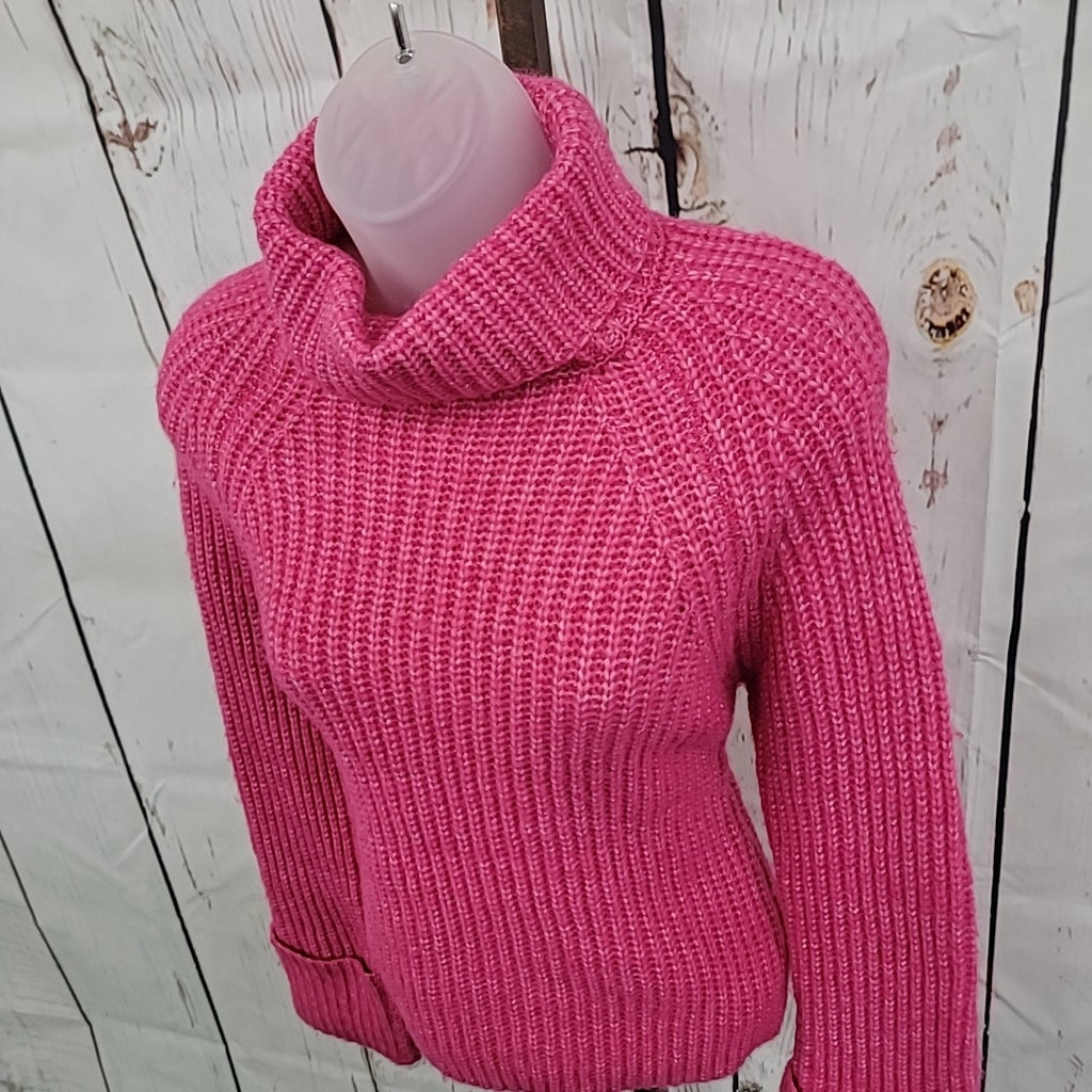 ultra flirt Size M Juniors' Ribbed Turtleneck Sweater - Pink Peacock NWT