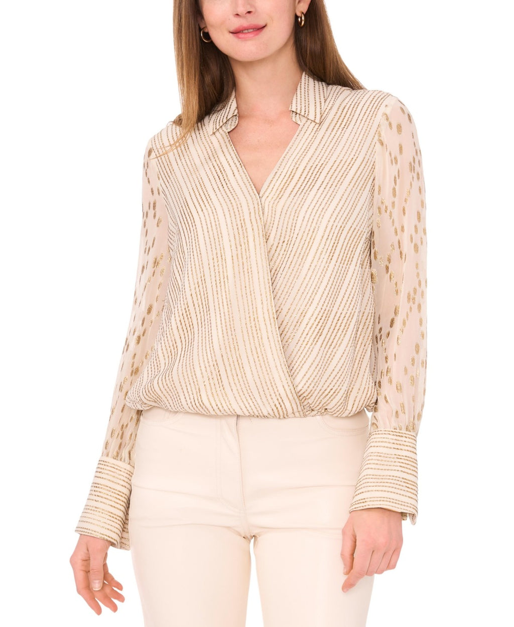Vince Camuto Size S white/gold Blouse