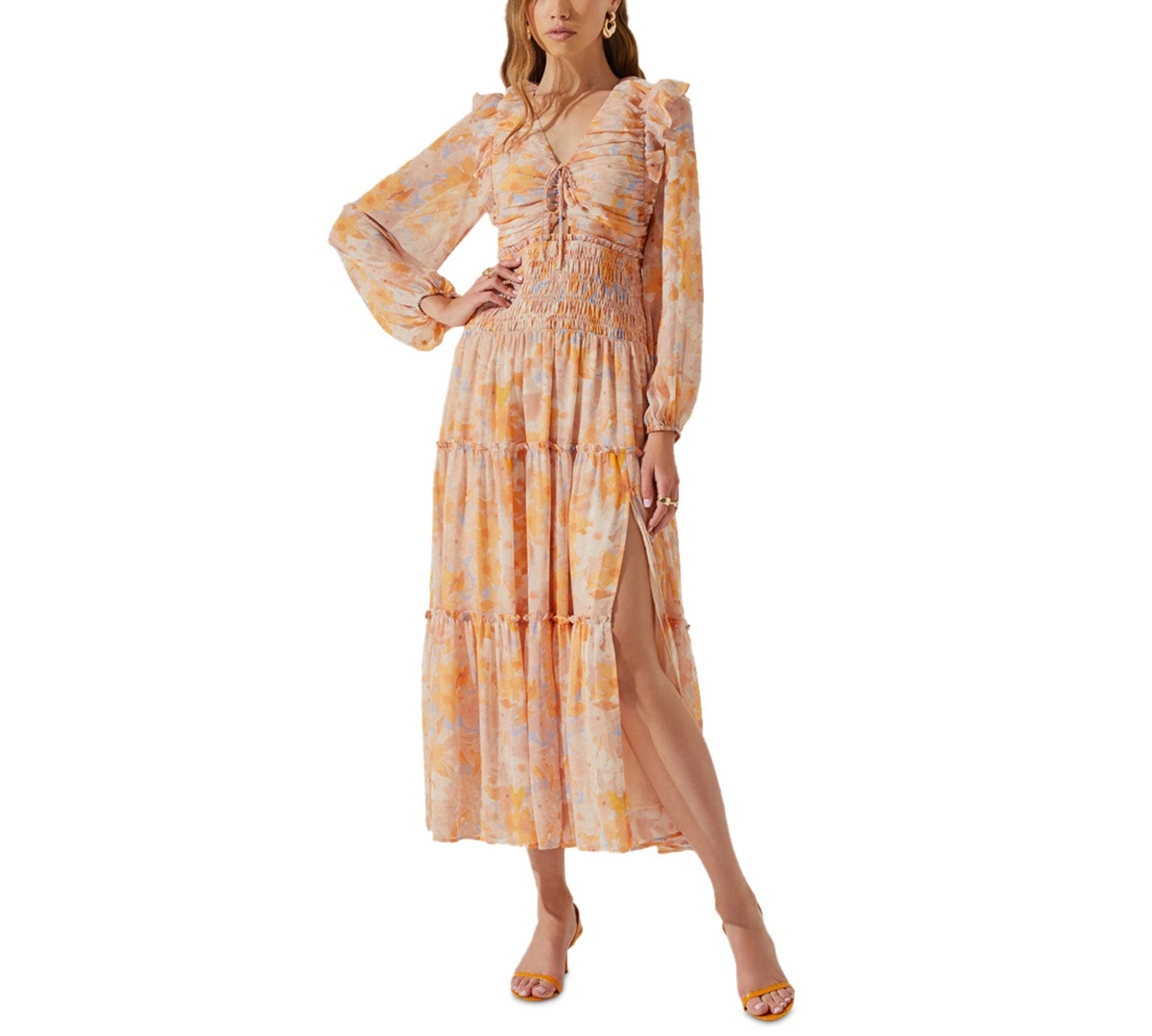 astr Size L Orange Dress