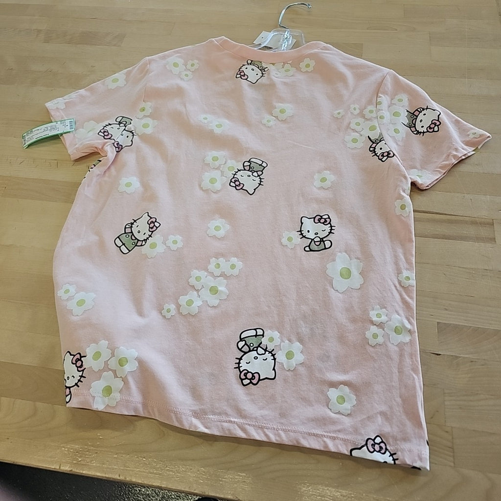Love Tribe Juniors' Hello Kitty Crewneck T-Shirt - Peach Whip