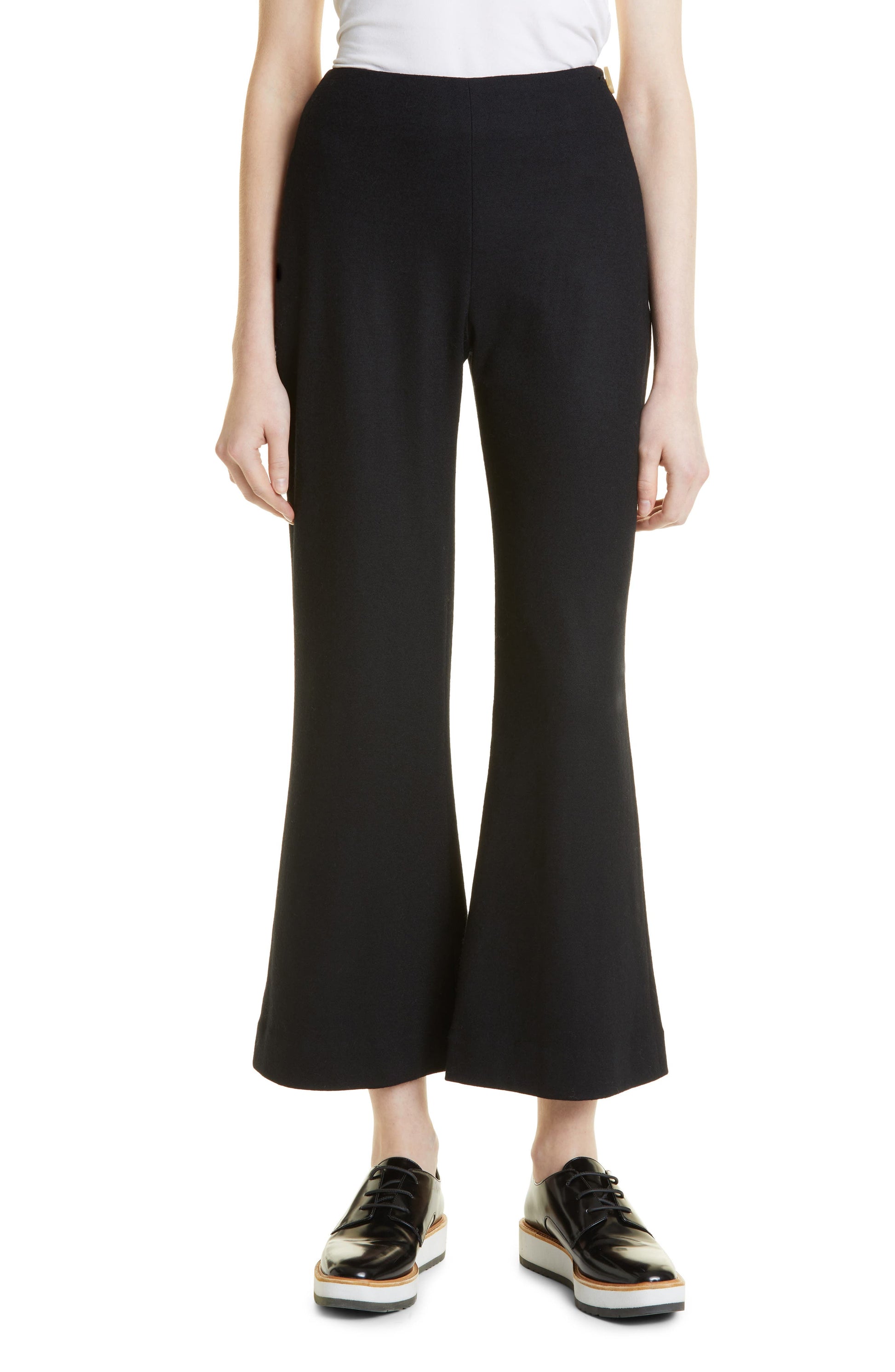 Vince. Size 2 Cozy Easy Black Wool Blend Flare Pants NWT