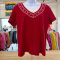 Karen Scott Size L Red Preloved T-shirt
