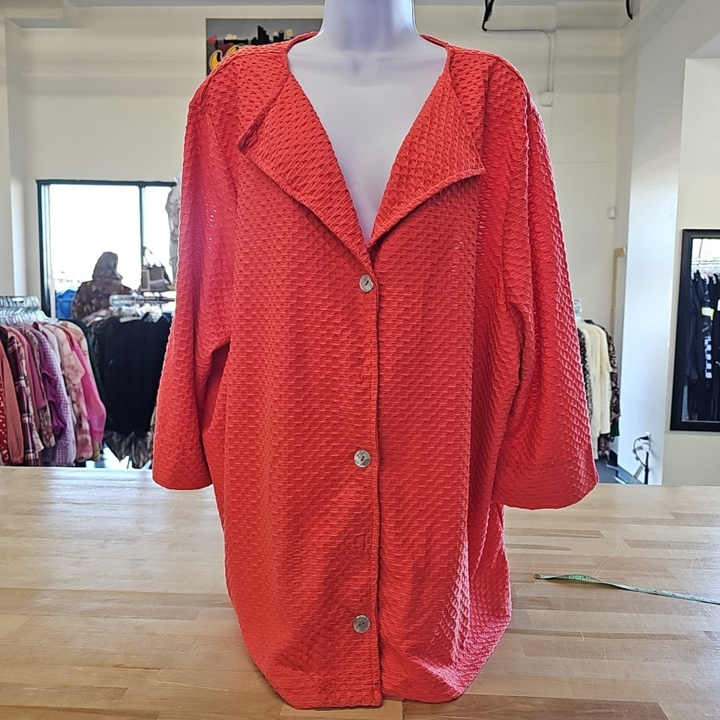 Nicaya Size 3X Orange Cardigan