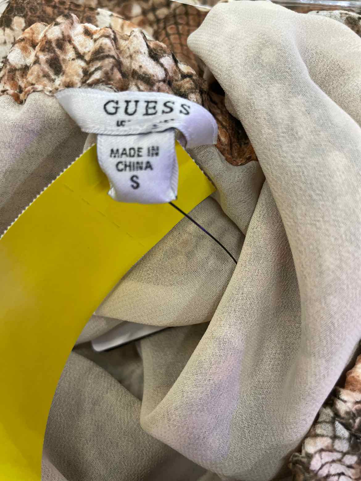 Guess Size S Brown & White Blouse