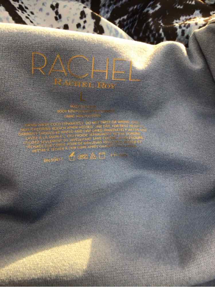 Rachel Roy Size L Snakeskin Print Cutout One-Piece Blue Swimsuit NWT
