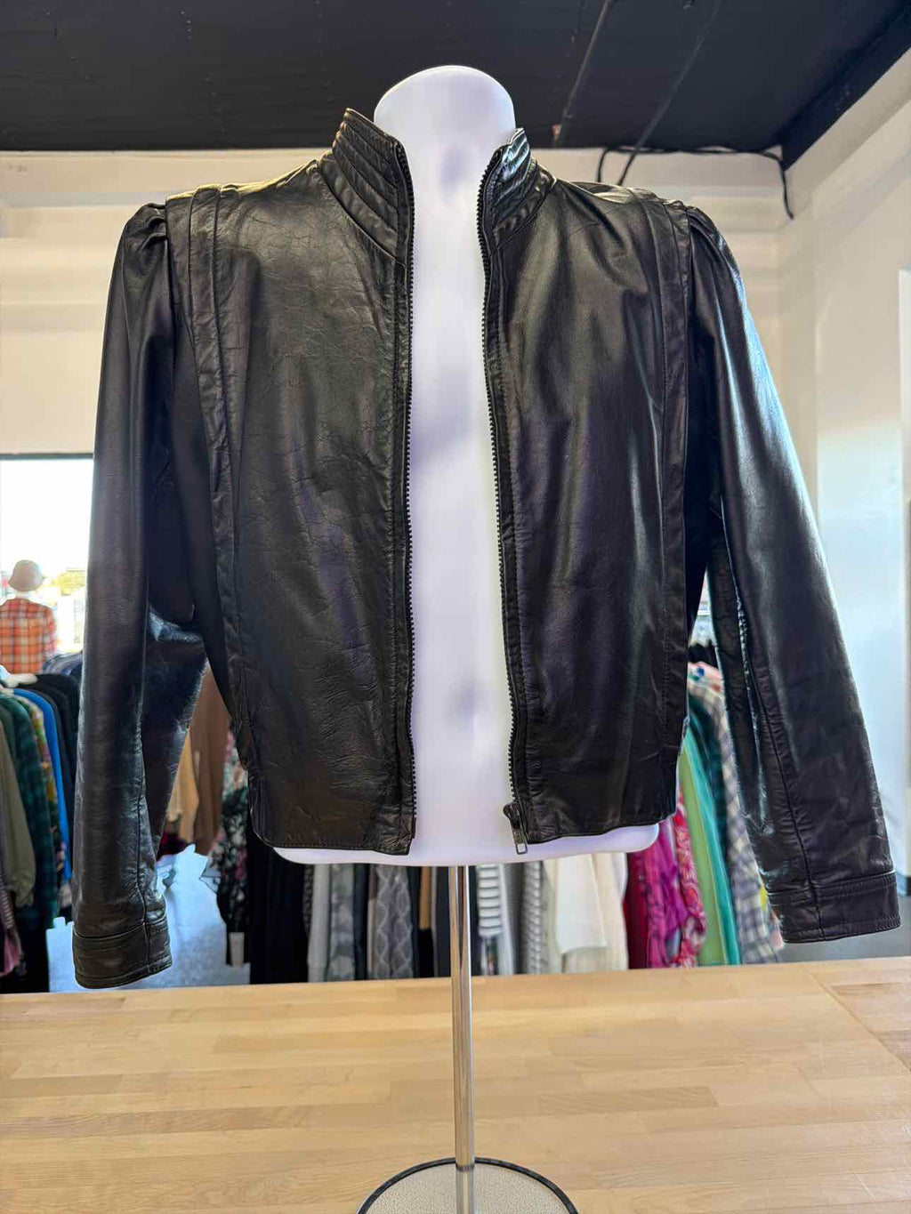 CasaBlanca Size 9 Black Leather Jacket