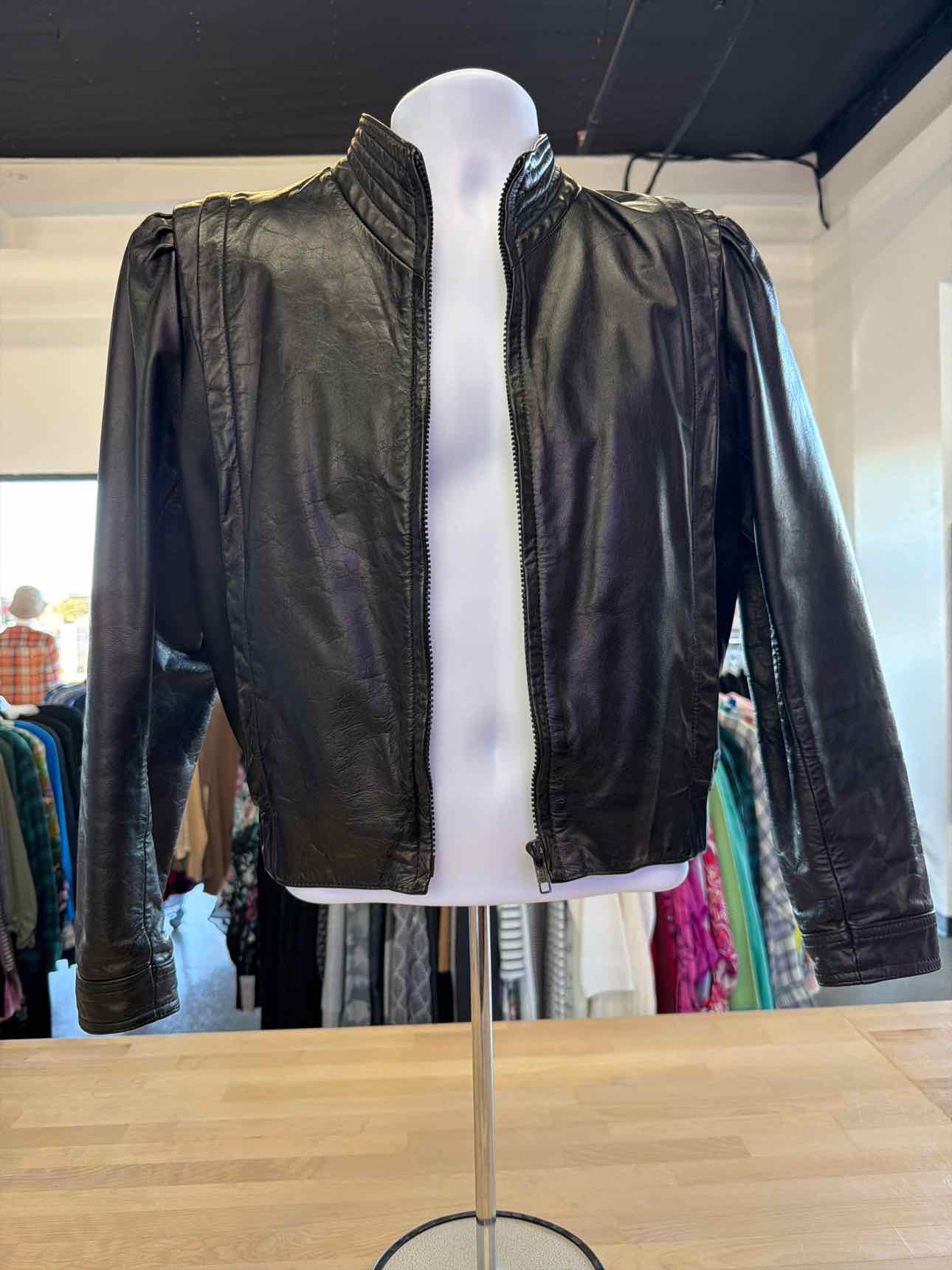 CasaBlanca Size 9 Black Leather Jacket