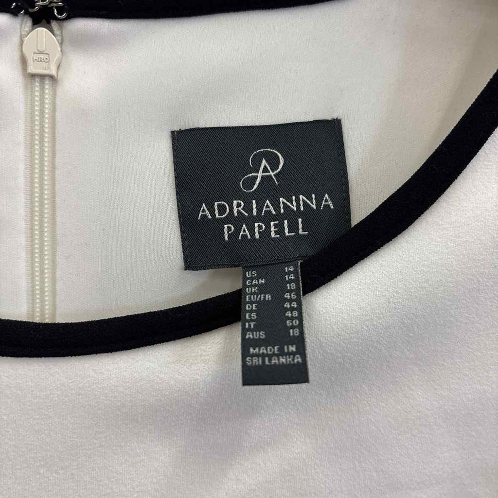 Adrianna Papell Size 14 White & Black New Dress