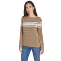 Nautica Women's Jeans Long Sleeve Stripe Boatneck Sweater