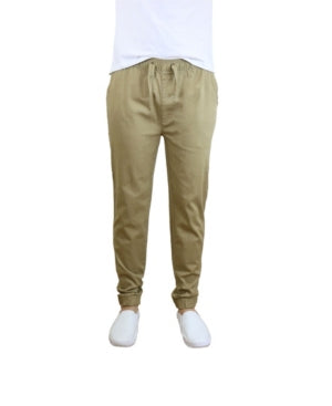 Galaxy Size M Basic Stretch Twill Joggers - Khaki