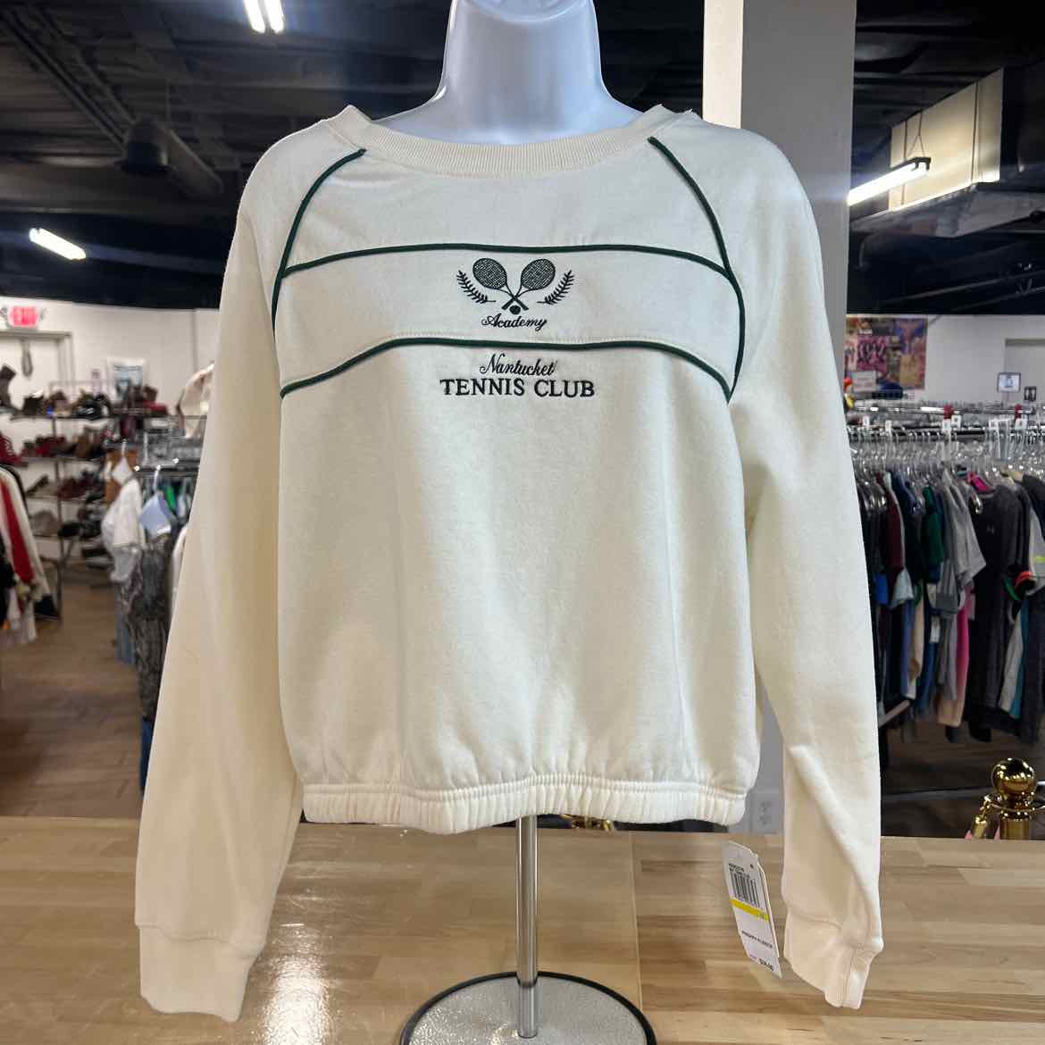 hippie rose Size M White Green Preloved Sweater