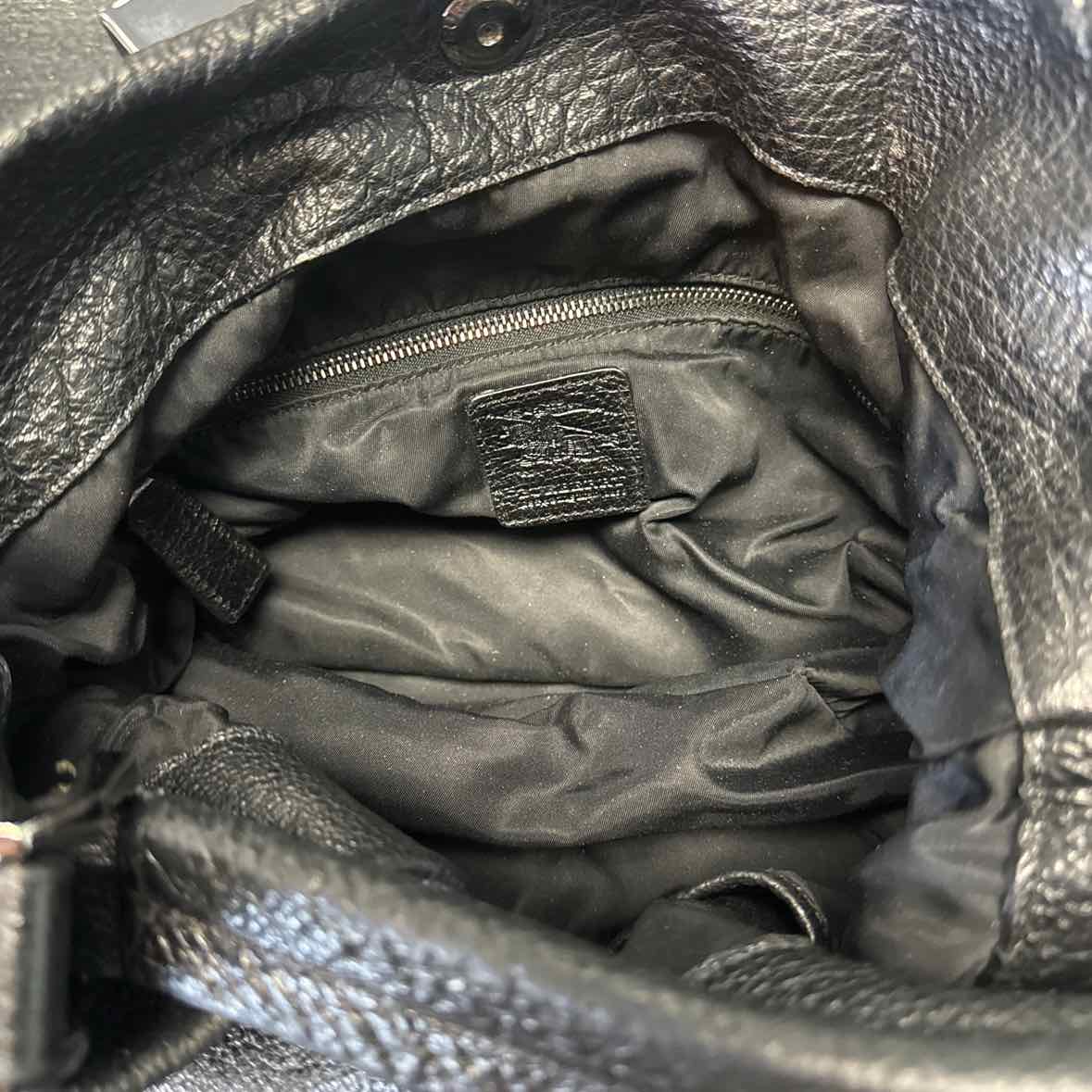 Burberry Shadow Check Black Hobo in Nylon and Leather Pre-Owned