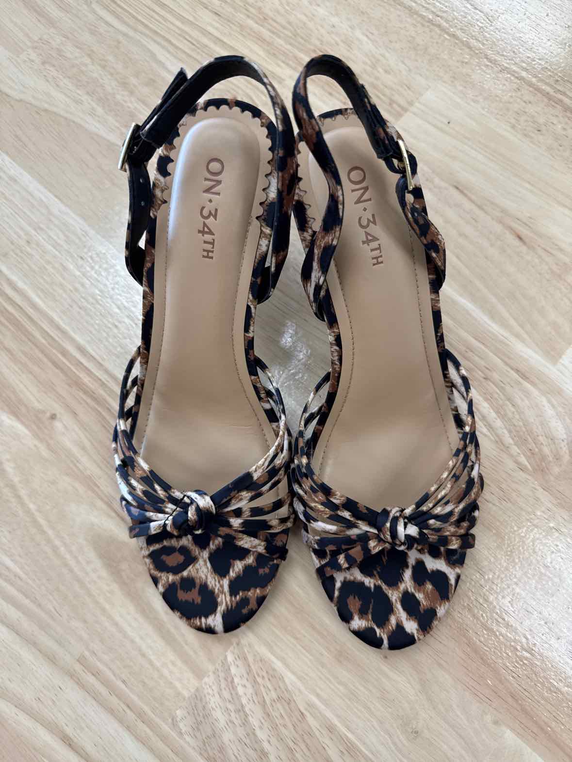 On 34th Size 7 Black Brown Lauuritaa Dress Sandals - Leopard