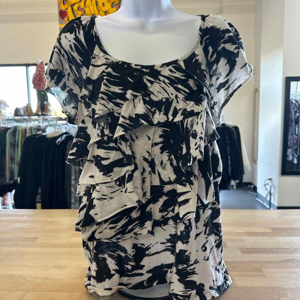 AB Studio Size PL BLACK & WHITE Blouse