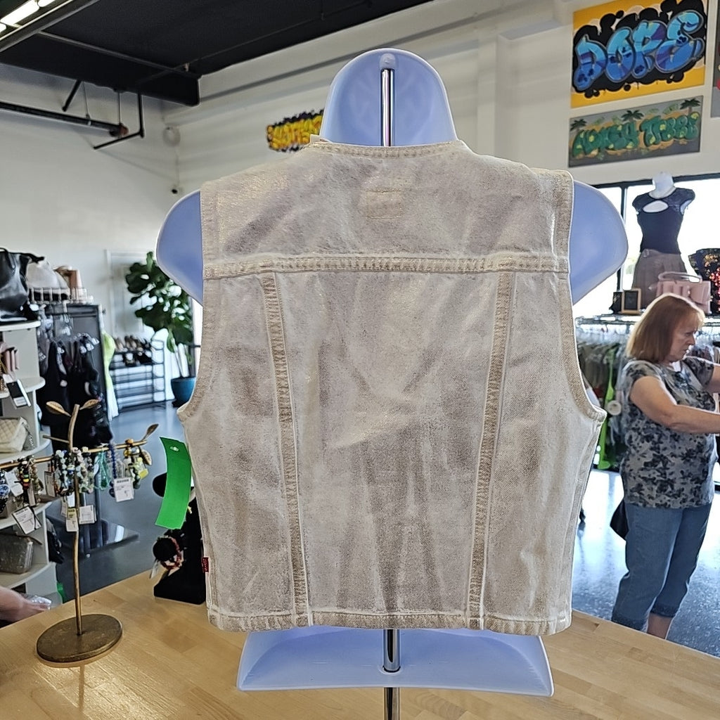 Levi S Women S Bella Denim Vest Cream US