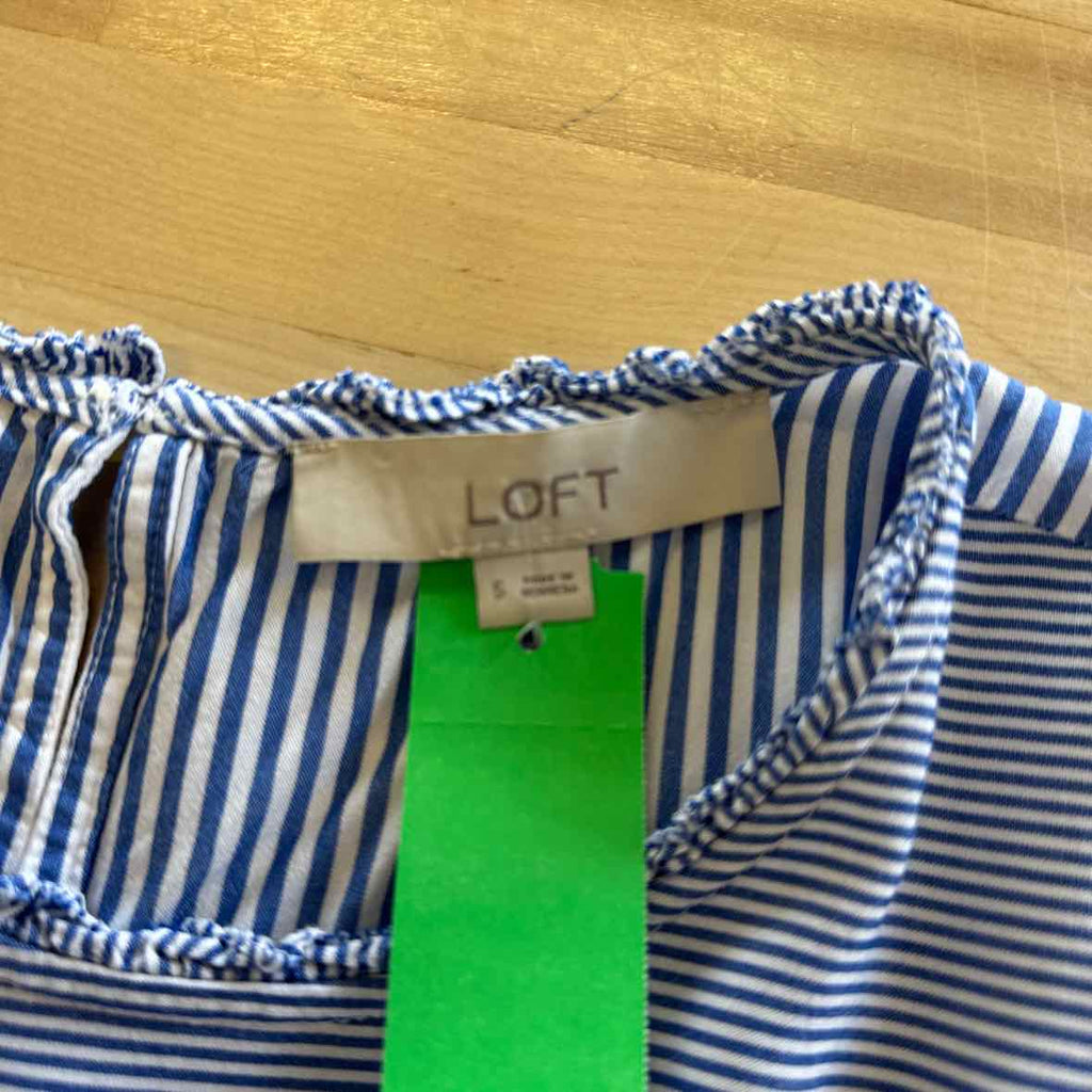 Loft Size S Blue White Preloved Sleeveless