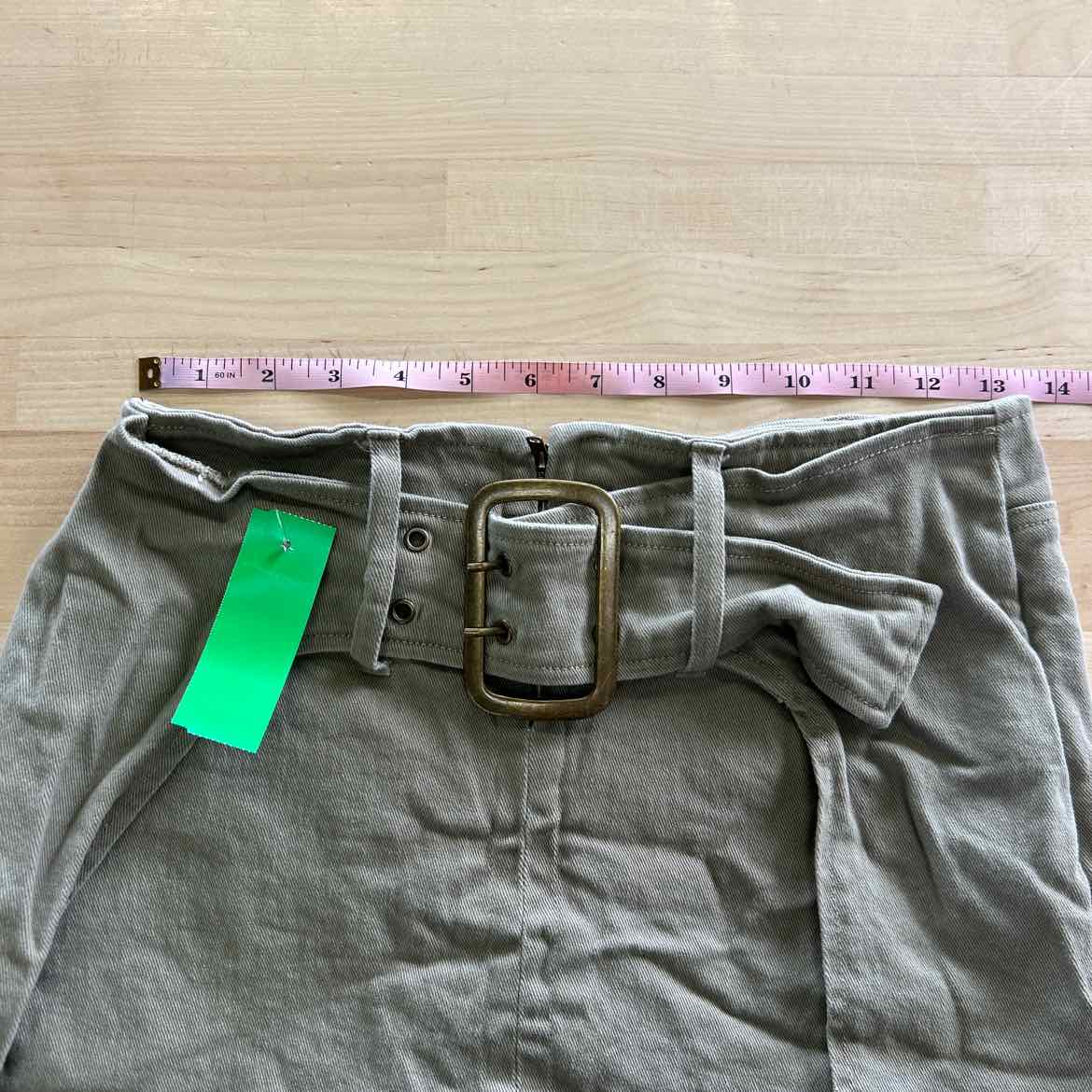 French Kiss Size M Green Denim Preloved Skirt