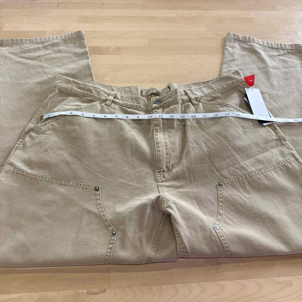 Guess Men's Straight-Fit Cotton Cargo Pants - Impact Grey