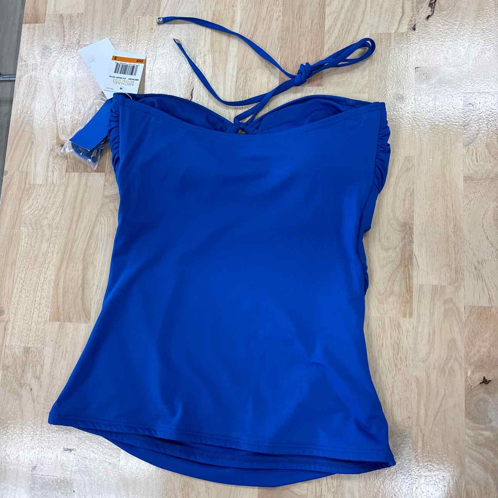 Michael Michael Kors Women's Shirred Halter Tankini - Bright Royal