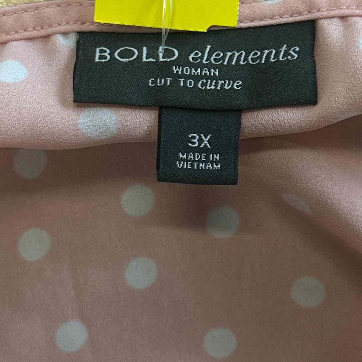 Bold Elements Size 3X Pink Blouse