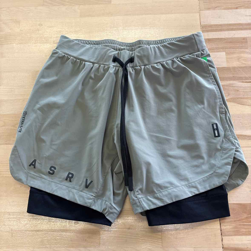 ASRV Size M Green MENS Athletic Shorts