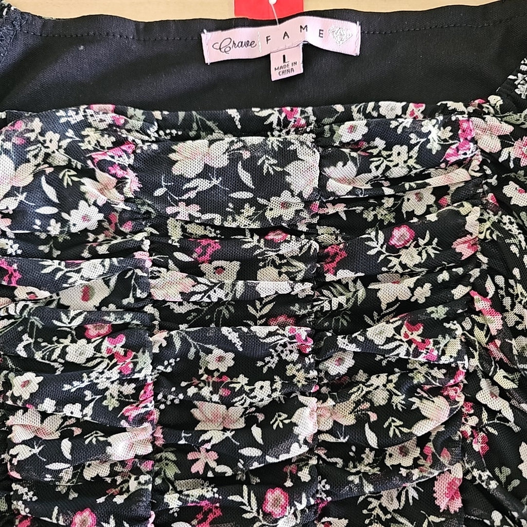 Fame Size L Black Blouse