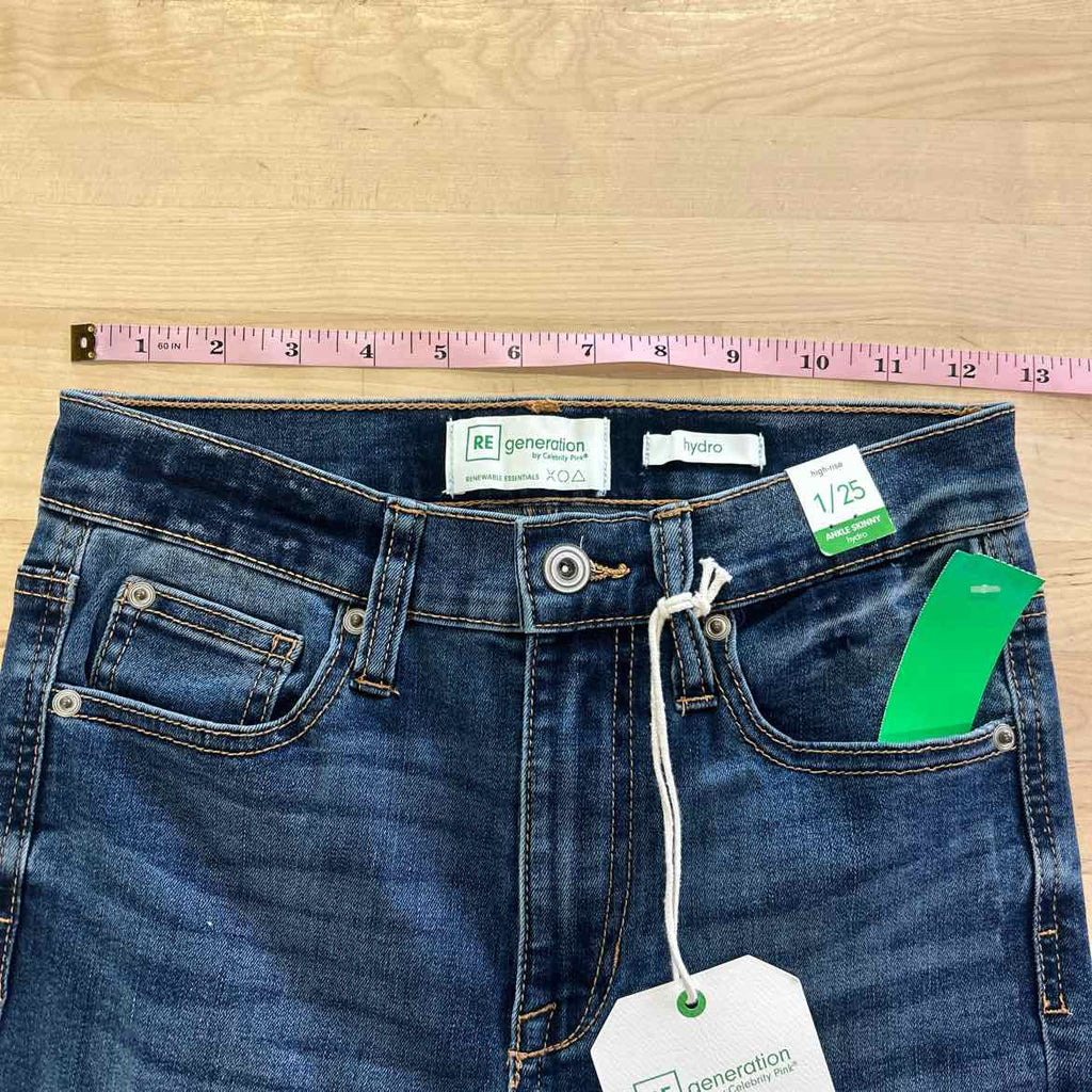Celebrity Pink Juniors' High Rise Distressed Skinny Ankle Jeans - Time Travel