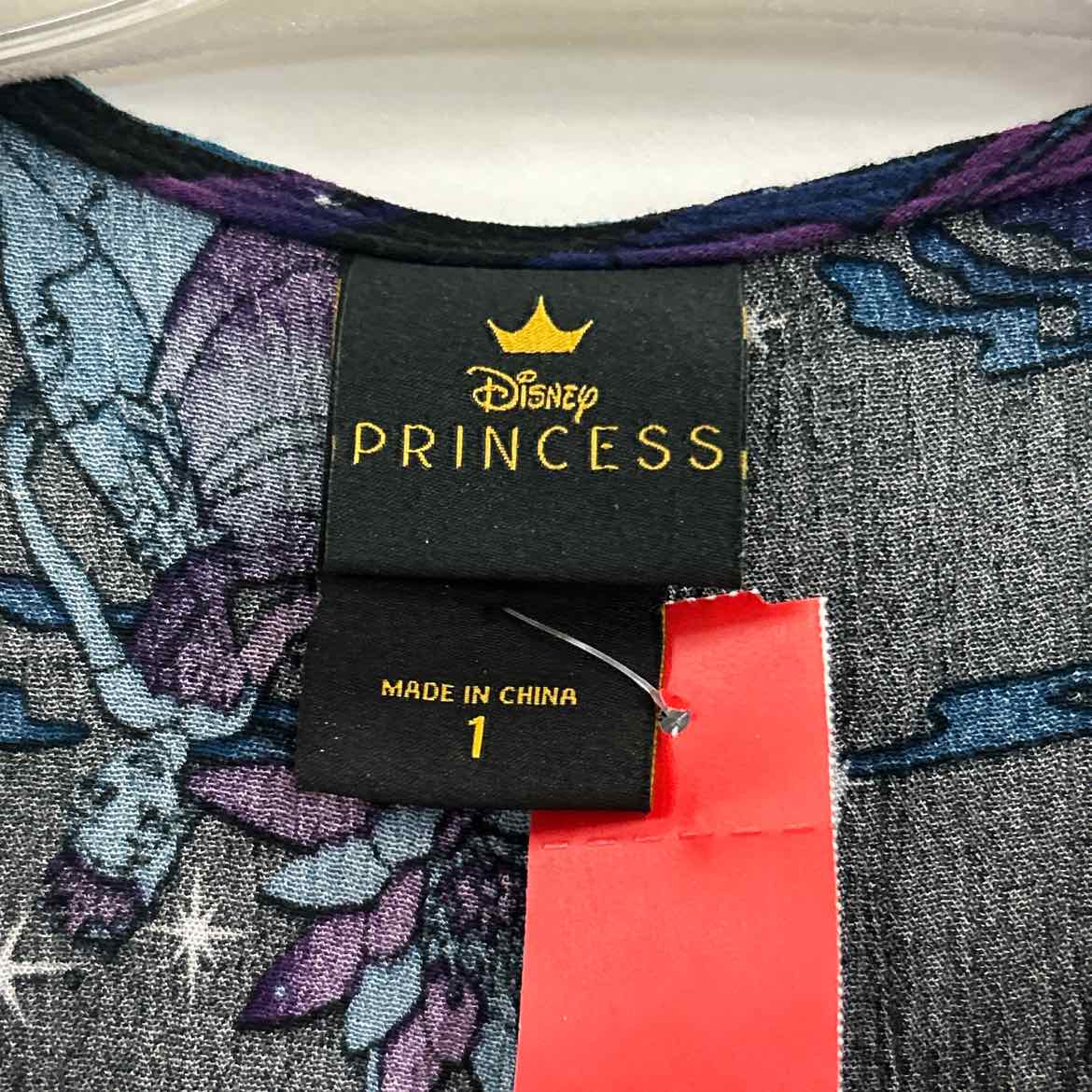 Disney Size 1 Blue & Aqua Print Preloved Blouse SS