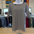 Ann Taylor Size L White & Blue Preloved Blouse