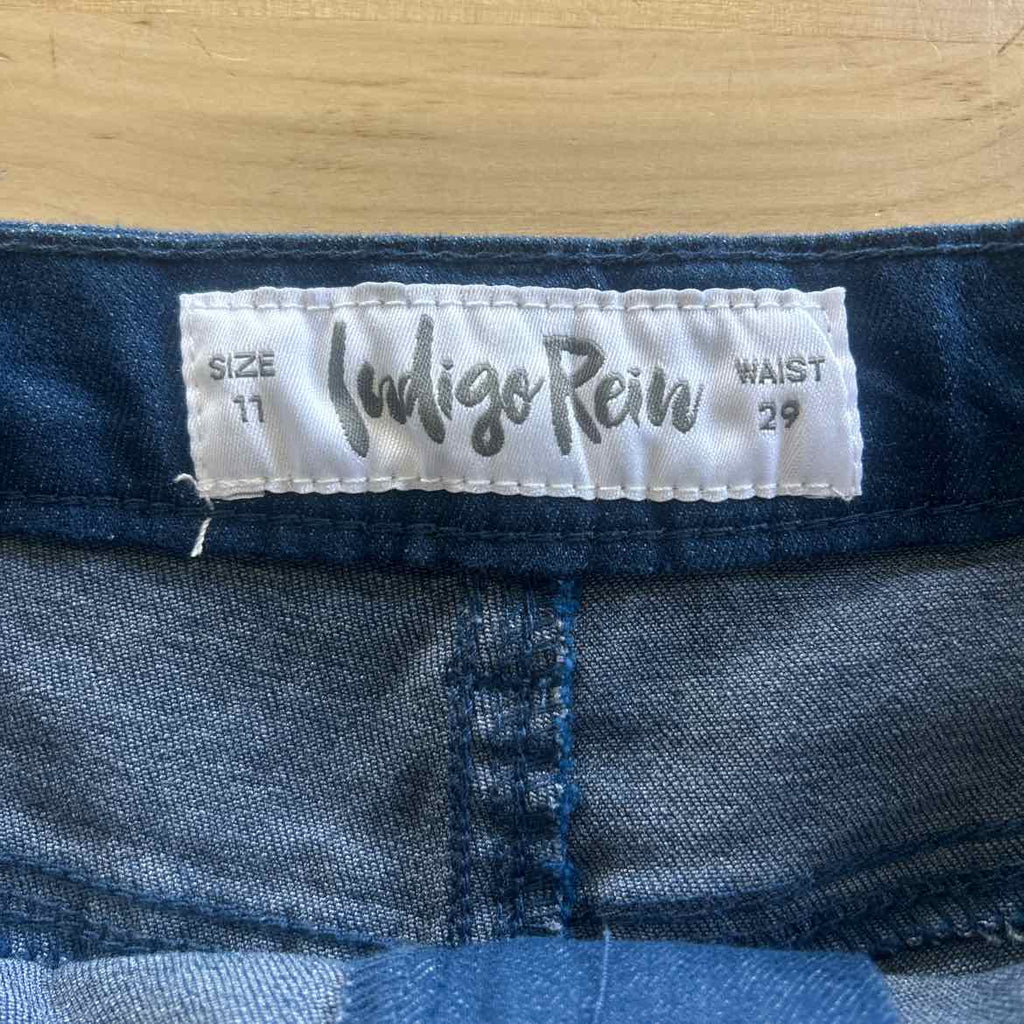 Indigo Rein Juniors' High-Rise Utility-Pocket Shorts - Raspberry Indigo - 11