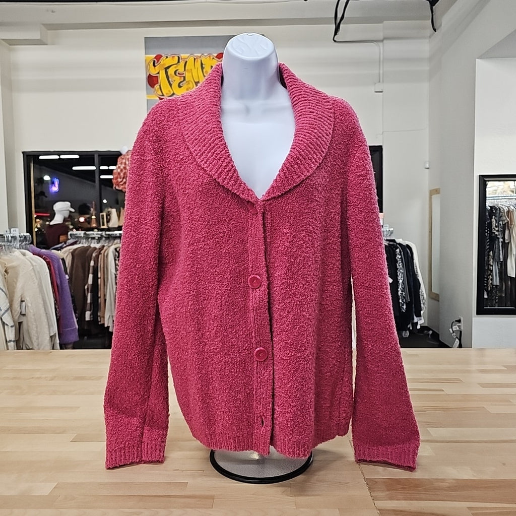 Jones New York Size L Pink Cardigan