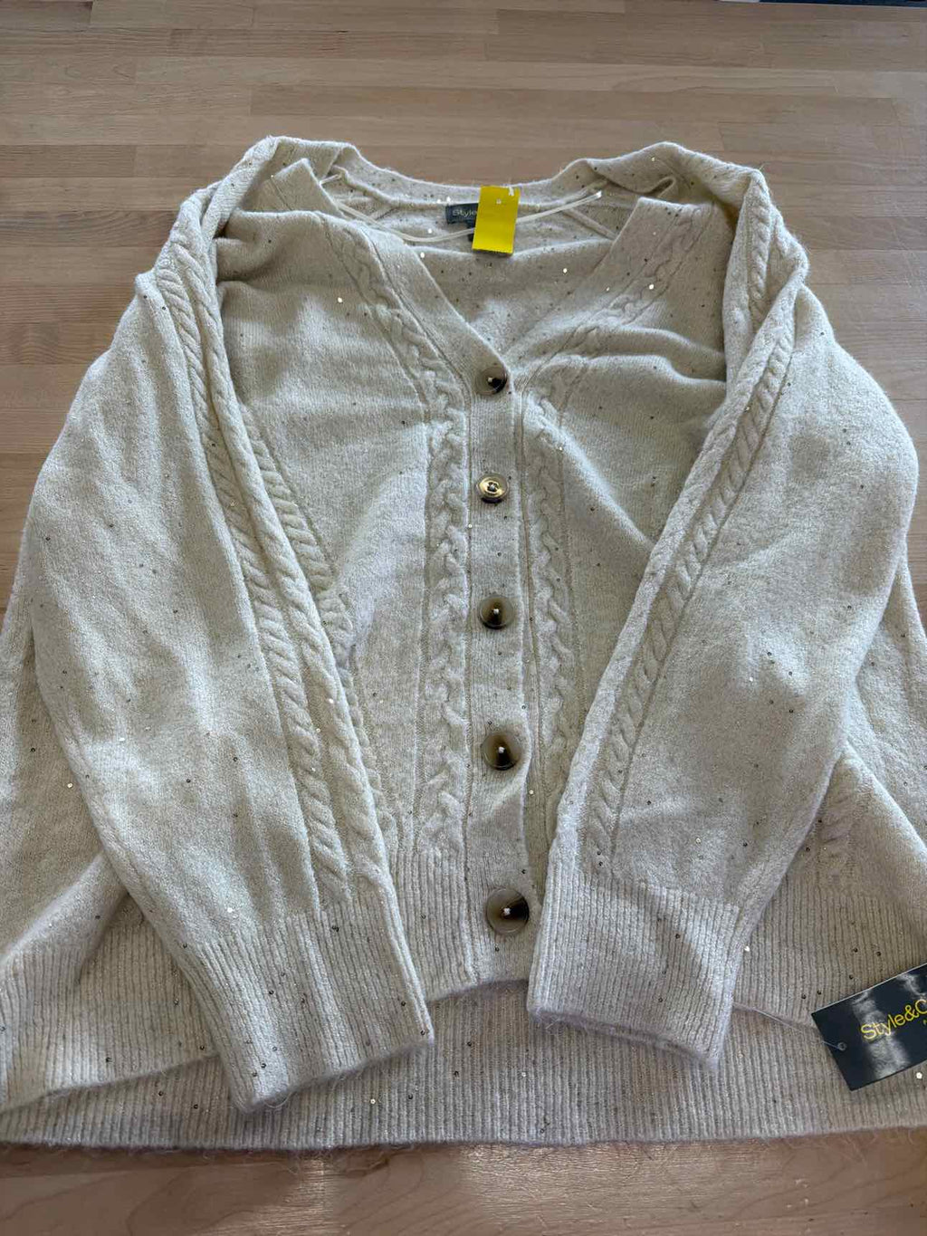 Style & Co. Size 2X Beige Cardigan