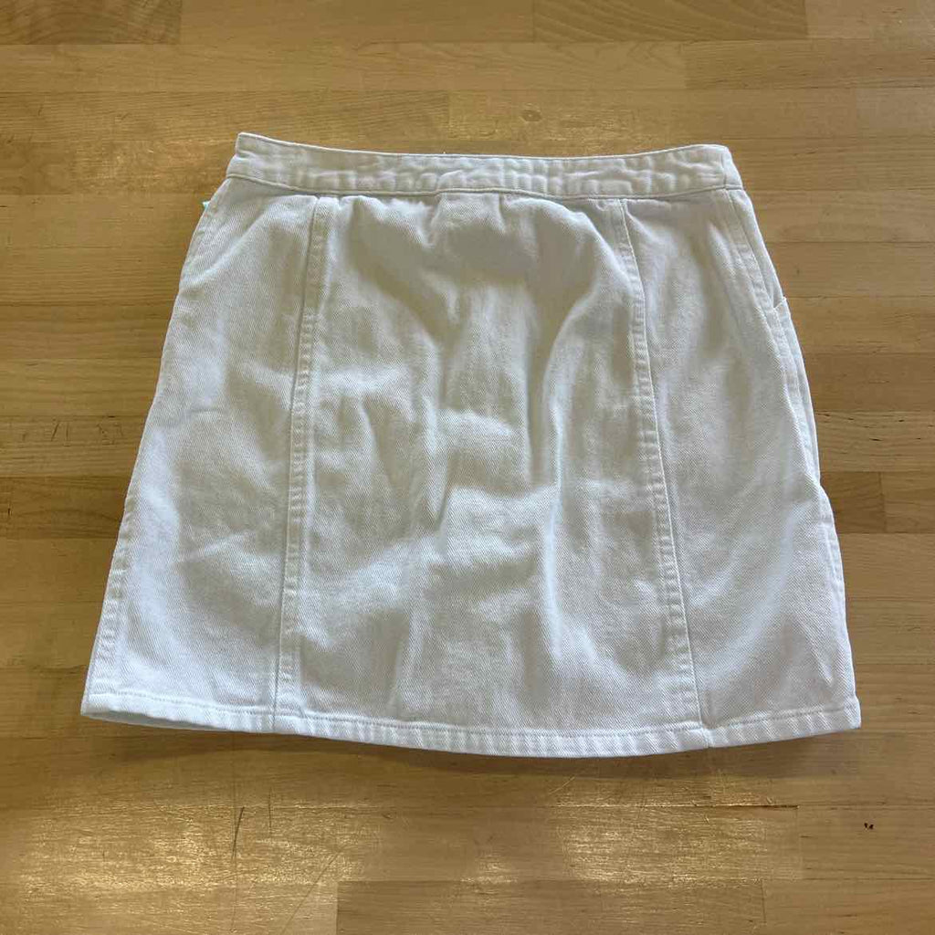Hurley Size 24 White Denim Preloved Skirt
