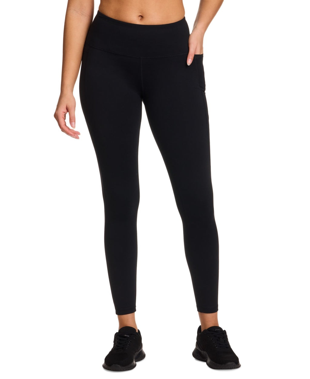 Reebok Women's Lux Pocket High-Rise Ankle Leggings - Black